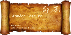 Szakács Bettina névjegykártya