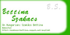 bettina szakacs business card