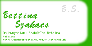 bettina szakacs business card